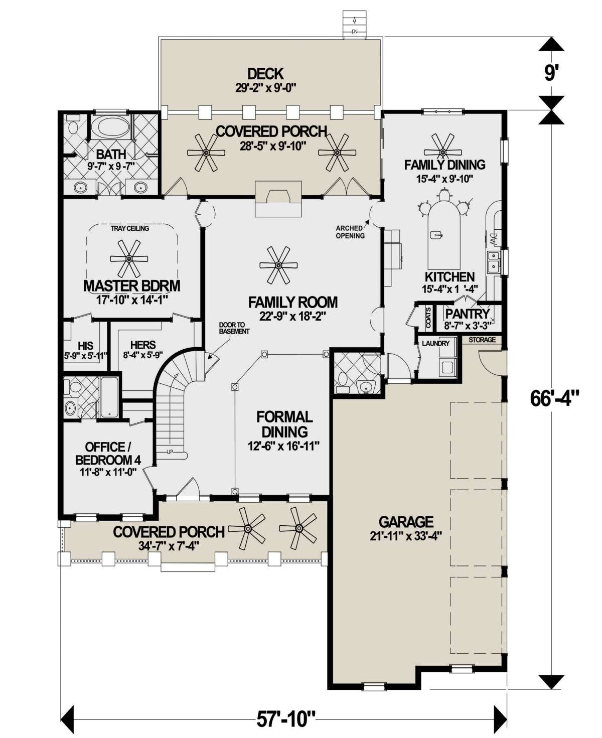Country Plan: 2,799 Square Feet, 4 Bedrooms, 4.5 Bathrooms - 036-00265