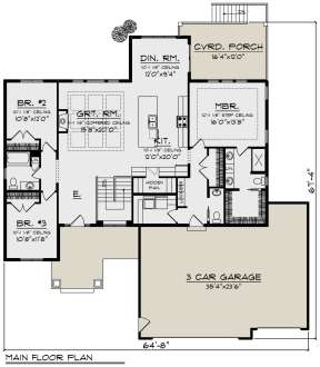 Craftsman Plan: 3,235 Square Feet, 5 Bedrooms, 3 Bathrooms - 1020-00343