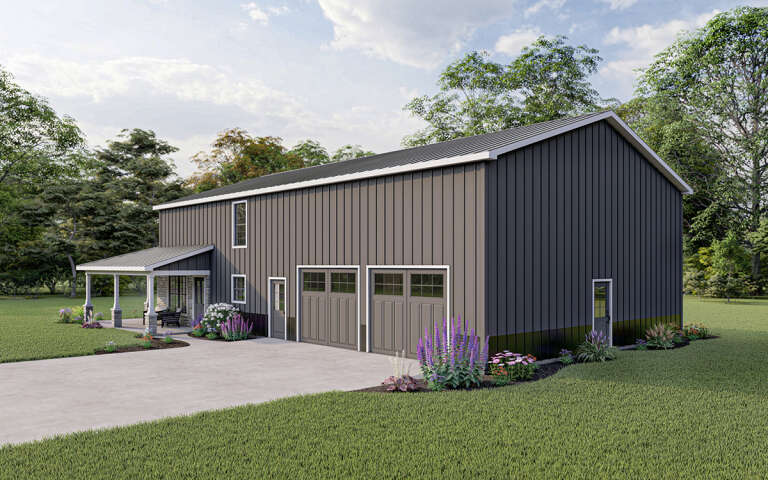 Barn Plan: 2,160 Square Feet, 4 Bedrooms, 2.5 Bathrooms - 5032-00010