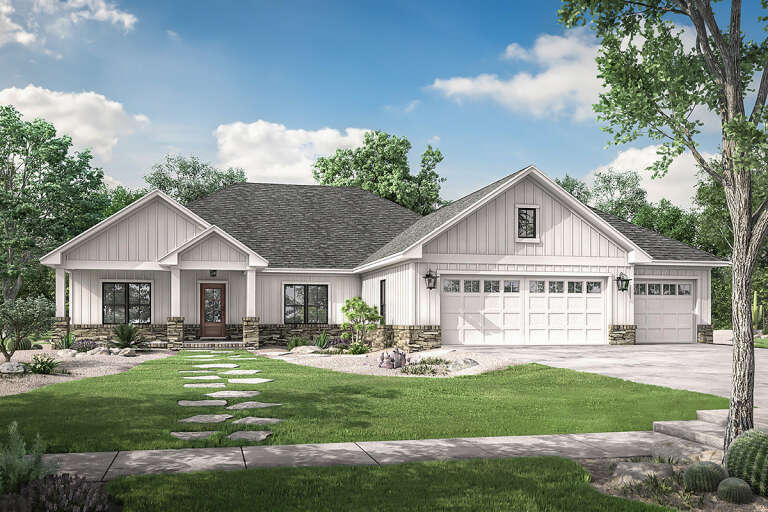 Modern Farmhouse Plan: 2,230 Square Feet, 3 Bedrooms, 2.5 Bathrooms ...