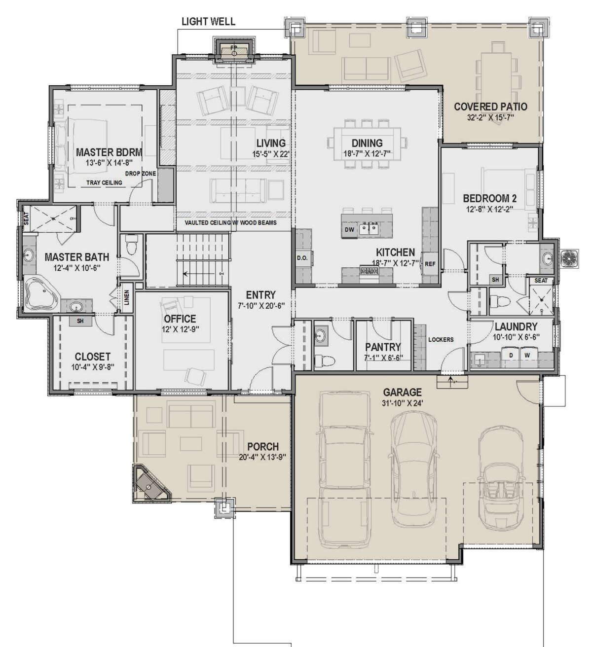Country Plan: 2,470 Square Feet, 2 Bedrooms, 2.5 Bathrooms - 425-00037