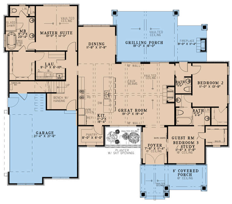 Country Plan: 2,073 Square Feet, 3 Bedrooms, 3 Bathrooms - 8318-00156