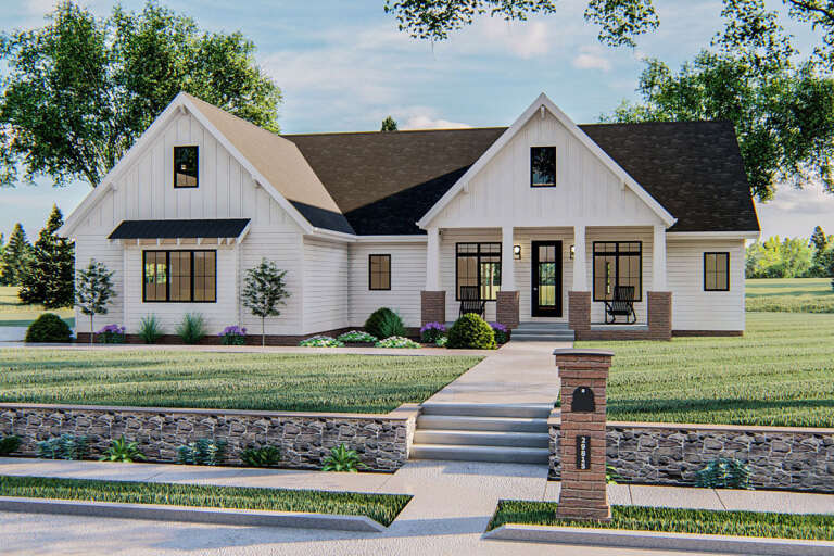 Modern Farmhouse Plan: 2,337 Square Feet, 4 Bedrooms, 2 Bathrooms - 963 ...