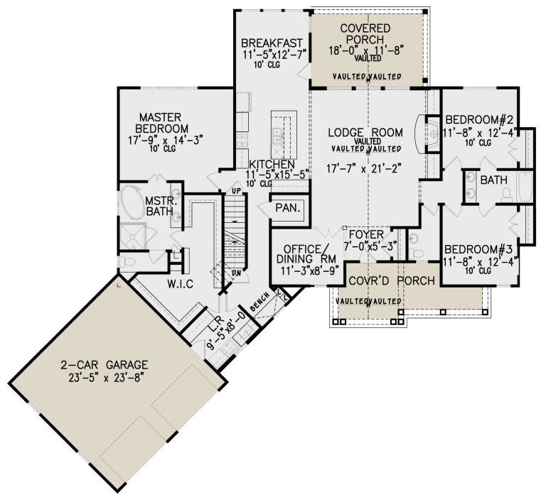 Craftsman Plan: 2,269 Square Feet, 3 Bedrooms, 2.5 Bathrooms - 699-00279