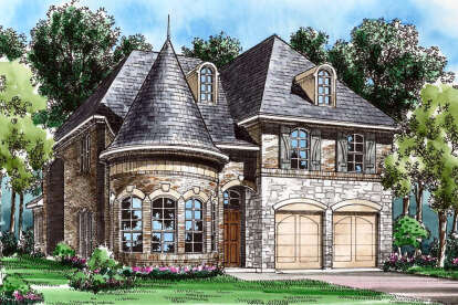 French Country House Plan #5445-00419 Elevation Photo