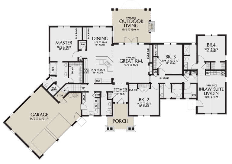 Craftsman Plan: 2,801 Square Feet, 4 Bedrooms, 3.5 Bathrooms - 2559-00875