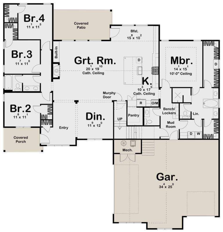 Modern Farmhouse Plan: 2,572 Square Feet, 3 Bedrooms, 2.5 Bathrooms ...