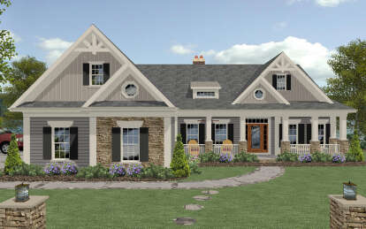 Country House Plan #036-00274 Elevation Photo