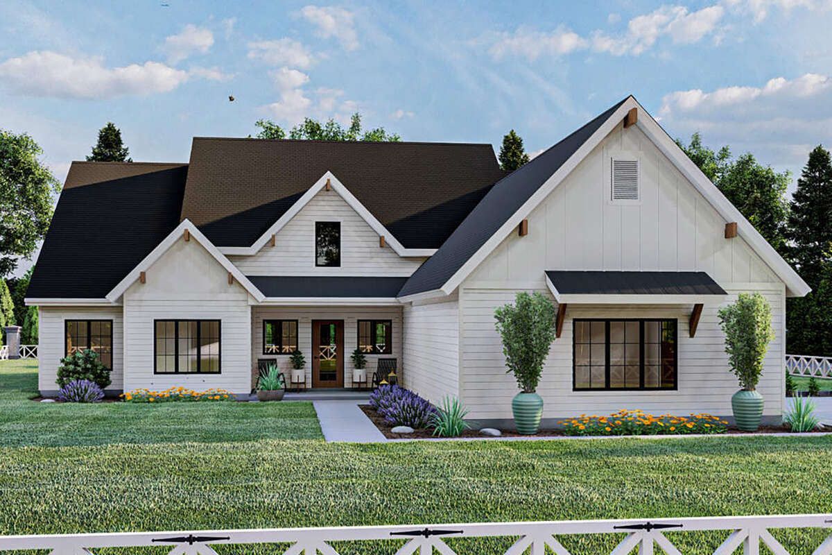 Modern Farmhouse Plan: 2,075 Square Feet, 3 Bedrooms, 2 Bathrooms - 963 ...