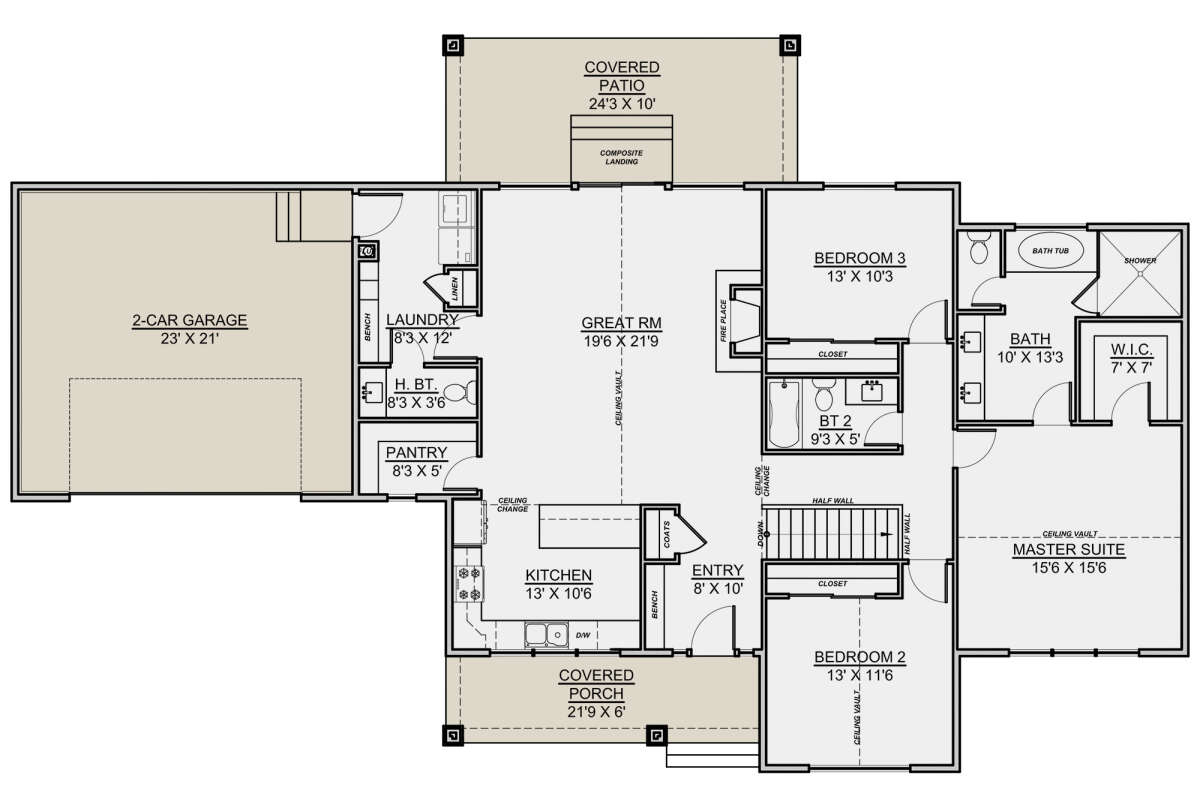 Modern Farmhouse Plan: 1,901 Square Feet, 3 Bedrooms, 2.5 Bathrooms ...