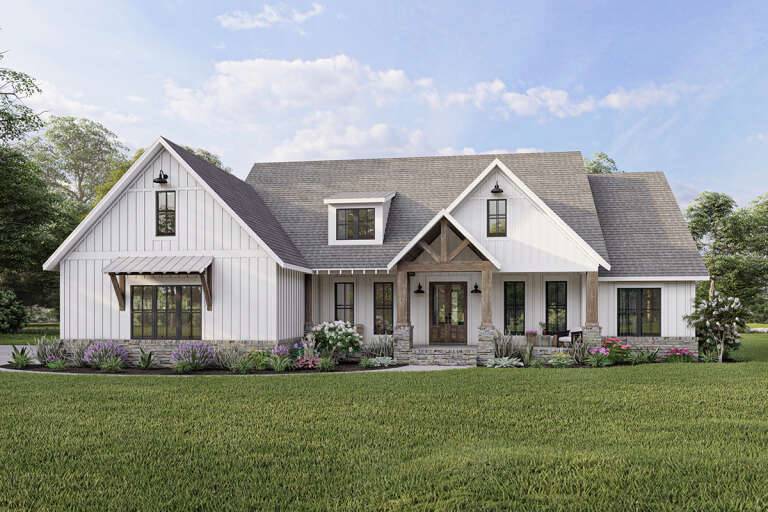 Modern Farmhouse Plan: 2,864 Square Feet, 4 Bedrooms, 3.5 Bathrooms ...