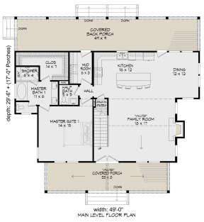 Country Plan: 2,100 Square Feet, 3 Bedrooms, 2.5 Bathrooms - 940-00325