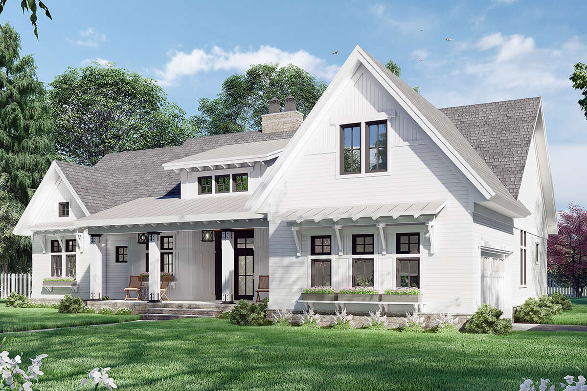 Modern Farmhouse Plan: 2,419 Square Feet, 3 Bedrooms, 2.5 Bathrooms ...