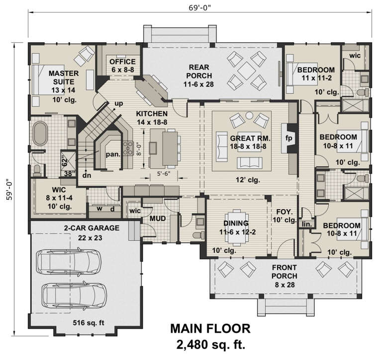 House Plan House Plan #25473 Drawing 1