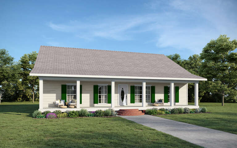 Country Plan: 1,493 Square Feet, 3 Bedrooms, 2 Bathrooms - 1776-00119