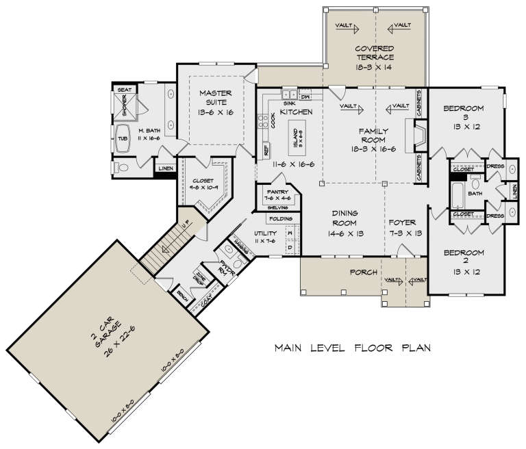 Craftsman Plan: 2,162 Square Feet, 3 Bedrooms, 2.5 Bathrooms - 6082-00188