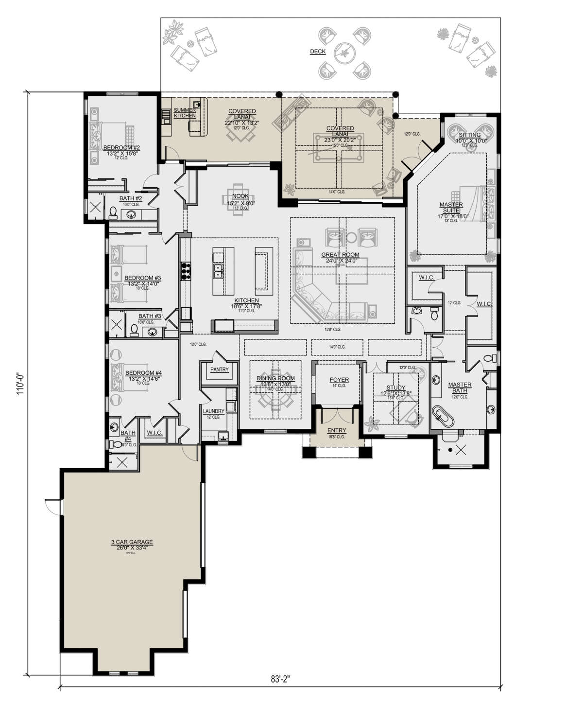 Contemporary Plan: 4,104 Square Feet, 4 Bedrooms, 4.5 Bathrooms - 5565 ...