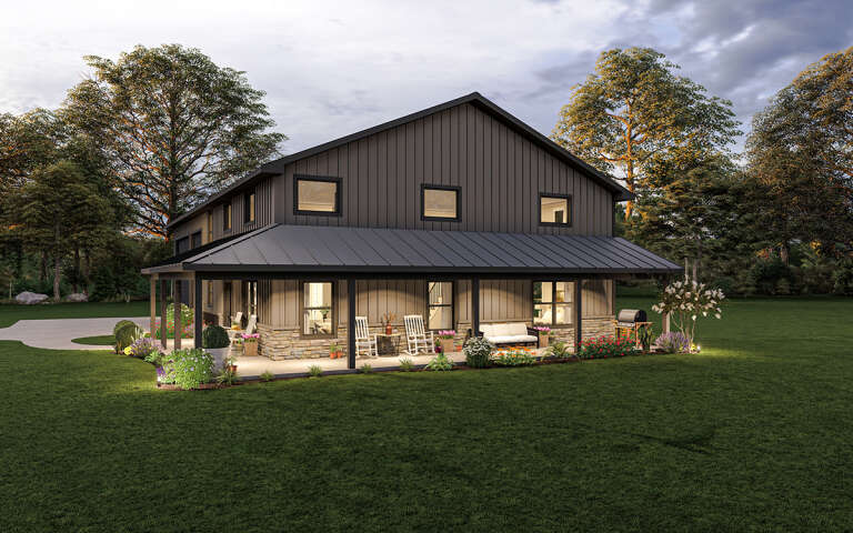 Barn Plan: 2,456 Square Feet, 3 Bedrooms, 2.5 Bathrooms - 5032-00117