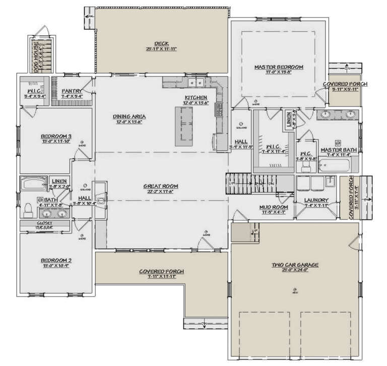 Modern Farmhouse Plan: 2,033 Square Feet, 3 Bedrooms, 2 Bathrooms - 740 ...