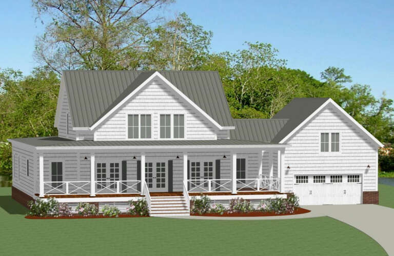 House Plan House Plan #26164 Angled Front Elevation