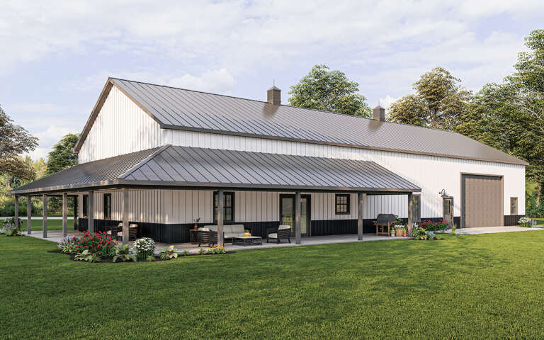 Barn Plan: 3,190 Square Feet, 3 Bedrooms, 2.5 Bathrooms - 5032-00139