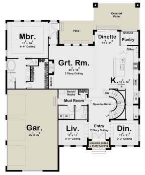 Traditional Plan: 4,094 Square Feet, 5 Bedrooms, 4.5 Bathrooms - 963-00632