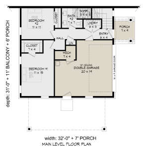 Modern Plan: 1,612 Square Feet, 2 Bedrooms, 1.5 Bathrooms - 940-00479