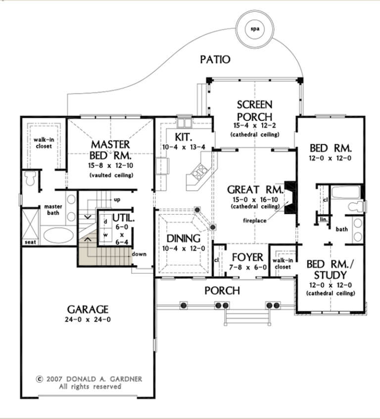 Traditional Plan: 1,668 Square Feet, 3 Bedrooms, 2 Bathrooms - 2865-00069