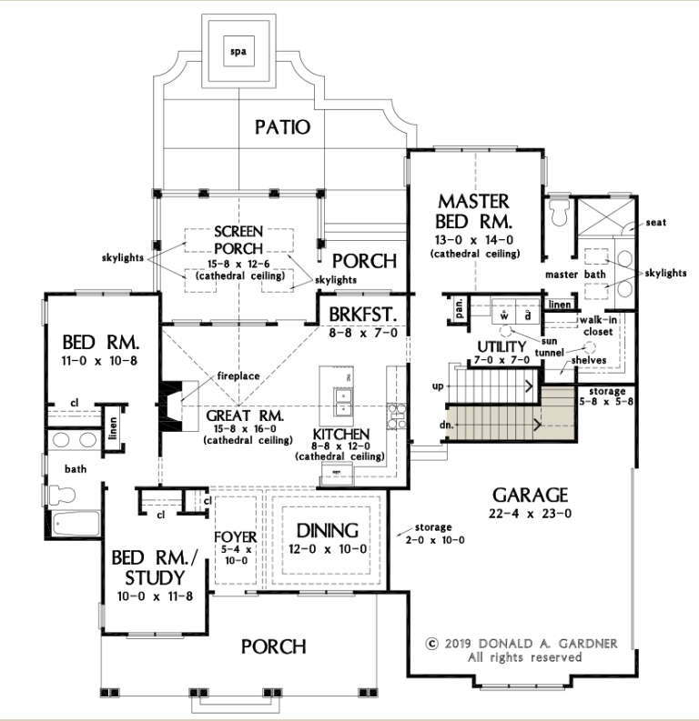 Country Plan: 1,651 Square Feet, 3 Bedrooms, 2 Bathrooms - 2865-00147