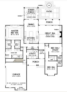 Craftsman Plan: 2,291 Square Feet, 3 Bedrooms, 2 Bathrooms - 2865-00186