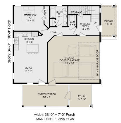 Modern Plan: 3,118 Square Feet, 2 Bedrooms, 2.5 Bathrooms - 9488-00010