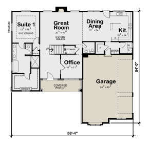 Modern Plan: 2,547 Square Feet, 4 Bedrooms, 3.5 Bathrooms - 402-01741