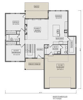 Traditional Plan: 2,884 Square Feet, 5 Bedrooms, 3.5 Bathrooms - 5631-00171