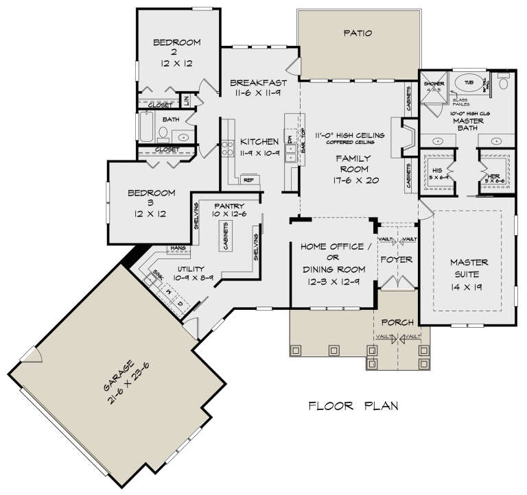 Craftsman Plan: 2,070 Square Feet, 3 Bedrooms, 2 Bathrooms - 6082-00200