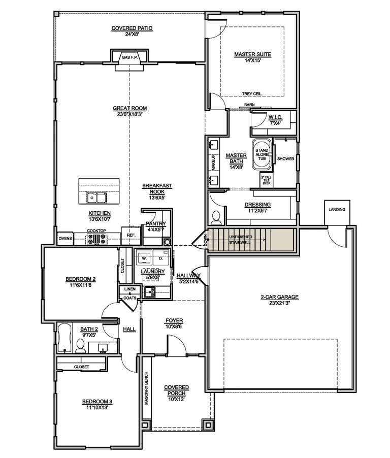 Modern Farmhouse Plan: 1,892 Square Feet, 3 Bedrooms, 2 Bathrooms ...