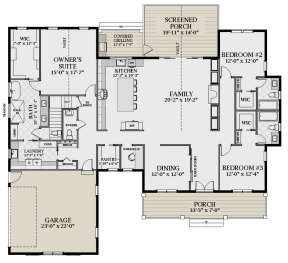 Modern Farmhouse Plan: 2,655 Square Feet, 3 Bedrooms, 3.5 Bathrooms 