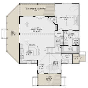 Craftsman Plan: 1,900 Square Feet, 3 Bedrooms, 2.5 Bathrooms - 940-00646