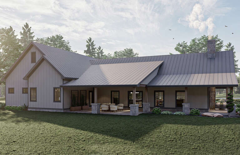 Barn Plan: 2,758 Square Feet, 3 Bedrooms, 2.5 Bathrooms - 963-00695