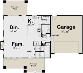 Craftsman Plan: 2,202 Square Feet, 4 Bedrooms, 2.5 Bathrooms - 963-00696