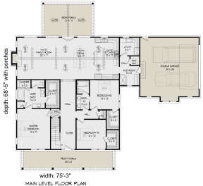 Modern Farmhouse Plan: 3,180 Square Feet, 4 Bedrooms, 3 Bathrooms - 940 ...