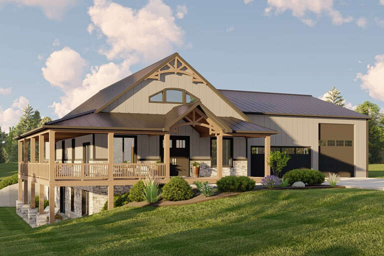 Barn Plan: 2,779 Square Feet, 4 Bedrooms, 3 Bathrooms - 5032-00185