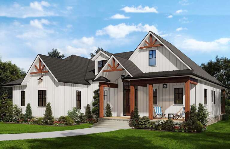 Modern Farmhouse Plan: 2,379 Square Feet, 3 Bedrooms, 2.5 Bathrooms ...