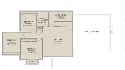 Basement for House Plan #6422-00022