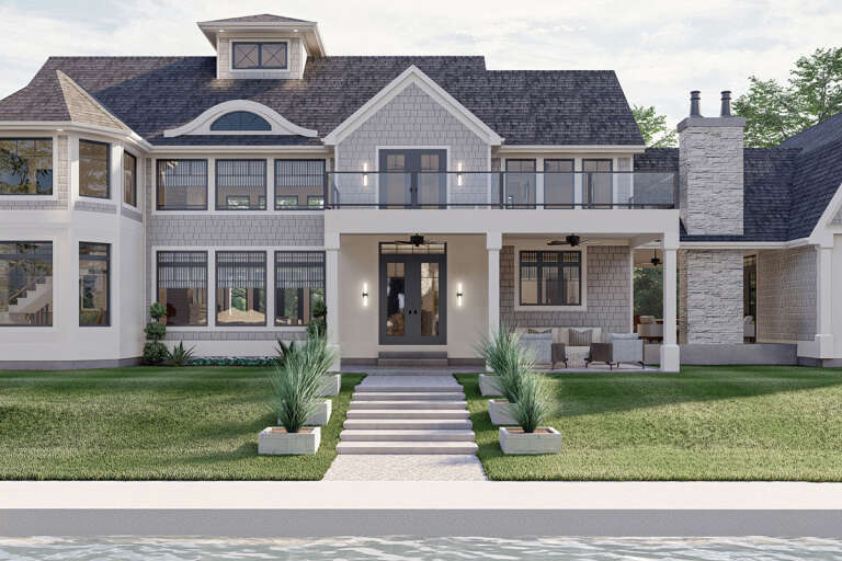 Lake Front Plan: 4,057 Square Feet, 4 Bedrooms, 4 Bathrooms - 963-00722