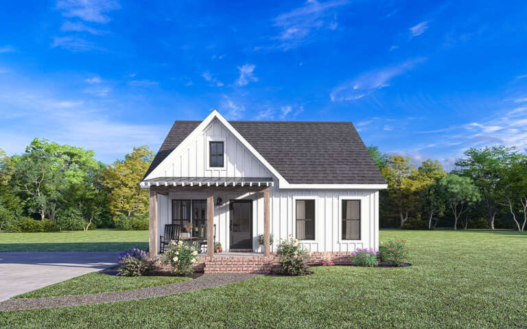 Modern Farmhouse Plan: 981 Square Feet, 2 Bedrooms, 2 Bathrooms - 041-00320