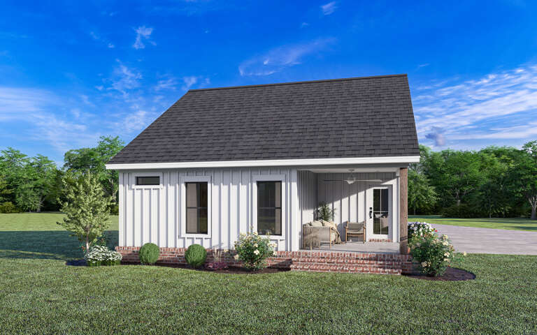 Modern Farmhouse Plan: 981 Square Feet, 2 Bedrooms, 2 Bathrooms - 041-00320