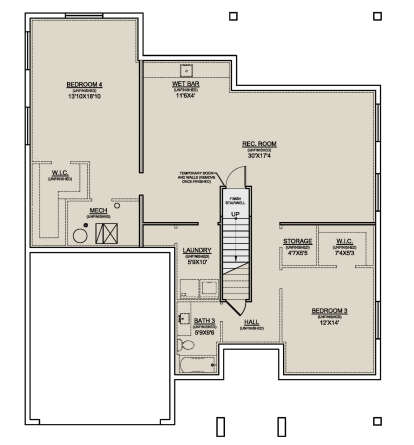 Basement for House Plan #7306-00040