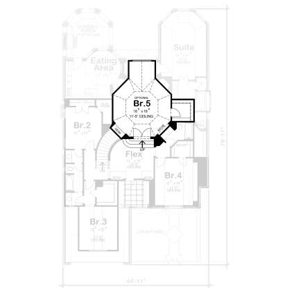 Alternate Second Floor Layout for House Plan #402-01786