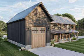 Barn Plan: 1,275 Square Feet, 2 Bedrooms, 3 Bathrooms - 963-00740