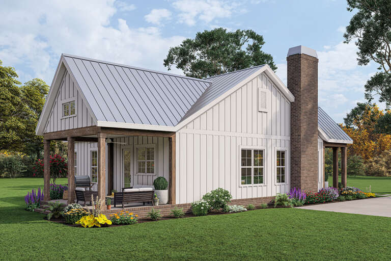 Modern Farmhouse Plan: 1,263 Square Feet, 2 Bedrooms, 2 Bathrooms - 009 ...